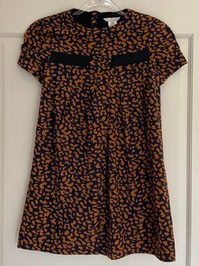 Little Marc Jacobs Orange & Navy Patterned Dress Girls Size 10